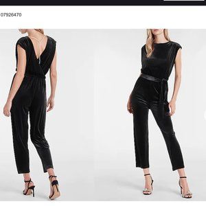 Express Open Back Velvet Jumpsuit - Women's Size L